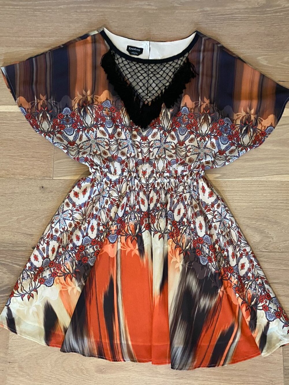 Bebe Multicolor Print Dress Size Medium